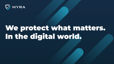 Auf blauem Hintergrund steht in weißer Schrift: „We protect what matters. In the digital world“: Wir schützen, was zählt. In der digitalen Welt. Auf blauem Hintergrund steht in weißer Schrift: „We protect what matters. In the digital world“: Wir schützen, was zählt. In der digitalen Welt.