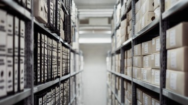 File folders in a storage room
